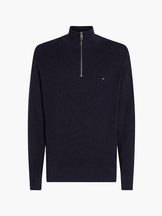 Tommy Hilfiger Racking Half-Zip Struktur Navy