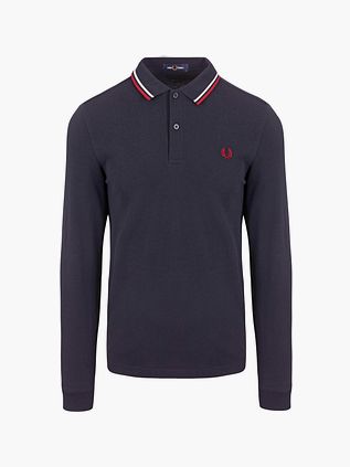Fred Perry Långärmad Polotröja i Marinblått