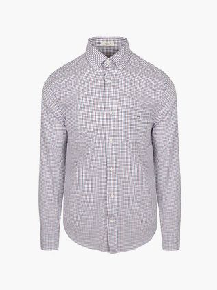Gant Casual Skjorte Poplin Rutet Blå Rød