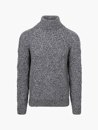 NZA Turtleneck Eli Cable Melange Navy