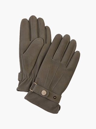 Profuomo Handsker i uld Grøn Læder