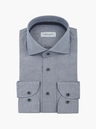 Profuomo Skjorte Flannel Blå