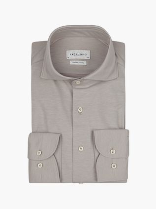 Profuomo Sobrecamisa de punto japonés melange beige