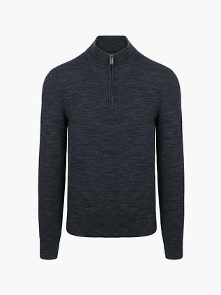 Suitable Pine Knit Pull Demi-Zip Marine