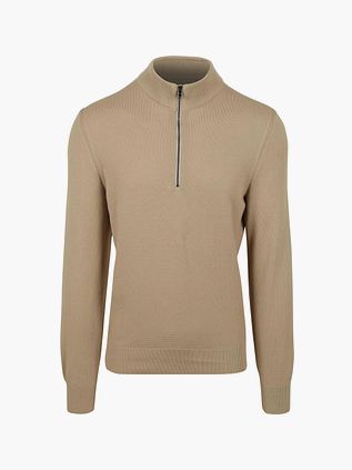 BOSS Ebrando-P halfzip-genser i beige