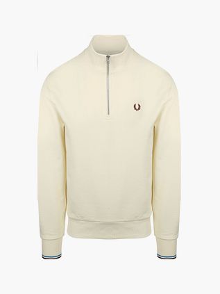 Sweter Fred Perry z półzamkiem, ecru