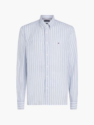 Tommy Hilfiger Skjorte i Lys Blåt Linned