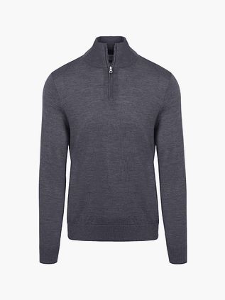 KING Essentials Michael Pull Half Zip in merino antracite