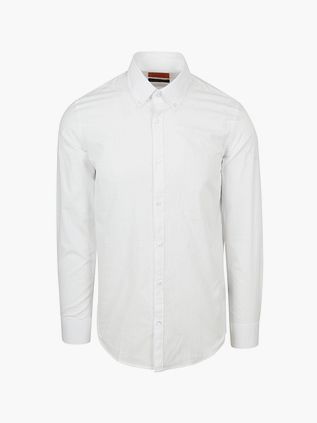 Suitable Skjorte Cotton Slub Hvit