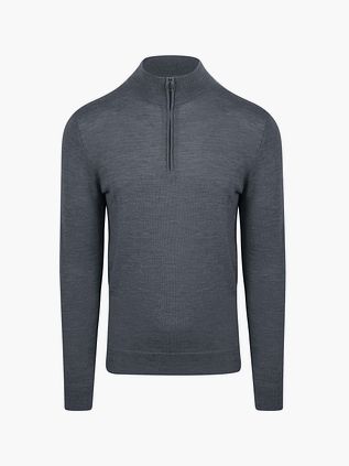 Profuomo Half Zip Pullover Merinowol Antraciet