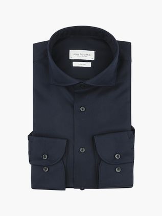 Profuomo Twill Skjorte Ekstra Lange Ærmer Navy