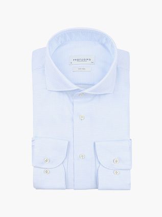 Profuomo Dobby Mouliné Skjorte Print Lyseblå