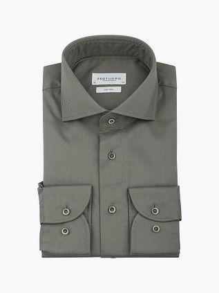 Profuomo Twill Skjorte Mørkegrøn