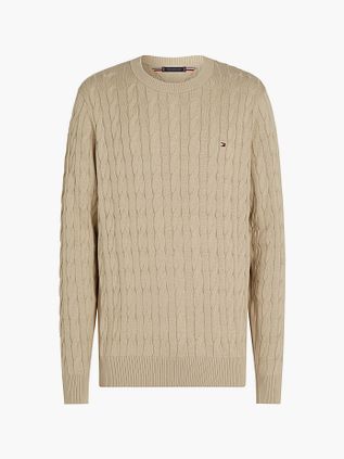 Pullover Tommy Hilfiger a trecce beige