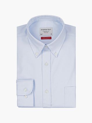 Steppin' Out Camisa Button-Down Manga Extra Larga Azul Claro