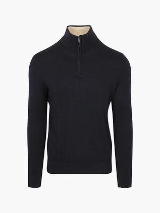 Steppin' Out Halv Lynlås Sweatshirt I Bomuld Cashmere Navy
