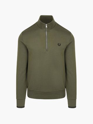 Fred Perry Halv-Zip Trøje Mørkegrøn