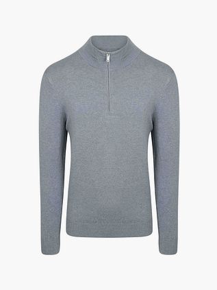 Profuomo Half Zip Pullover Luxury Basic Blau