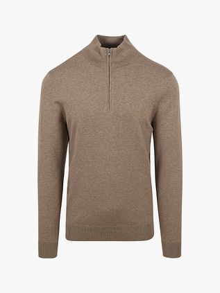 Profuomo Halv lynlås Pullover Luksus Beige