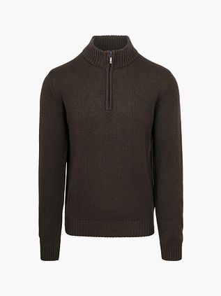 NZA Halvzip Trøje i uldblanding Adan Mørkebrun