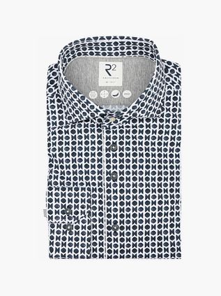 R2 Amsterdam Shirt Jersey Print Navy