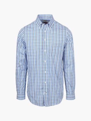 Steppin' Out Chemise Extra Long Sleeves A Carreaux Bleu