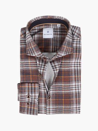 Blue Industry Skjorte i Brun Jersey Rutemønster