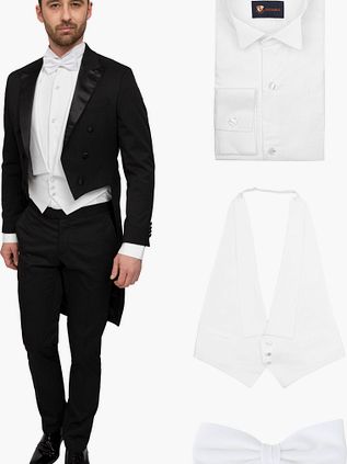 Costume de Soirée + Jupe Colis Chemise + Gilet + Nœud