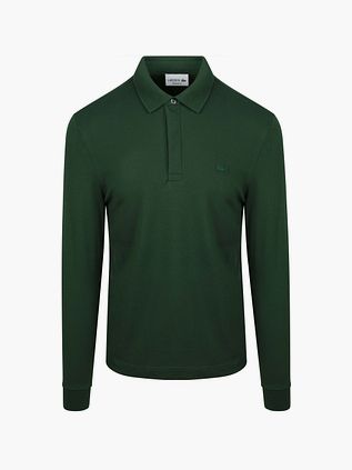 Lacoste Langarmet Poloskjorte Piqué Mørkegrønn Slim Fit