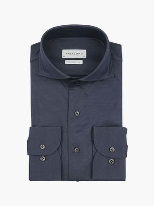 Profuomo Japansk Strikket Skjorte i Denimblå