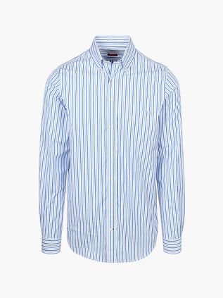 Steppin' Out Chemise Extra Long Sleeves Bleu Rayé