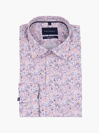 Suitable Skjorte med Mosaikmønster i Pink