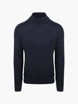 BOSS Pull Turtleneck Avac Wool Blend Navy
