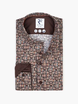 Camicia R2 con stampa marrone
