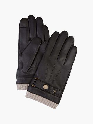 Profuomo Handsker i Brun Uld og Læder