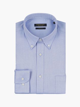 Steppin' Out Skjorte Regular-fit Dobby Lysblå Regular-fit