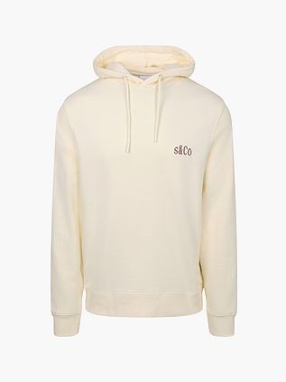 Bluza z kapturem Supply & Co z nadrukiem na plecach w kolorze złamanej bieli