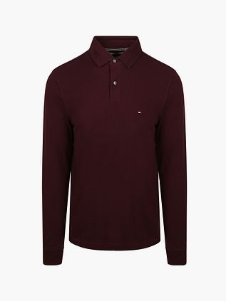 Koszulka polo Tommy Hilfiger z długim rękawem, bordowy