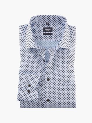 OLYMP Luxor Skjorte Med Mønster Lyseblå