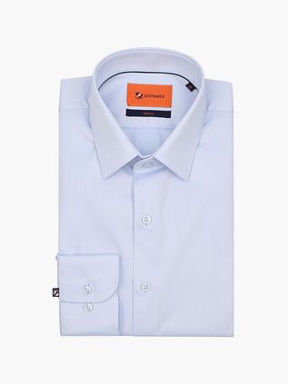 Suitable Twill Skjorte Lyseblå