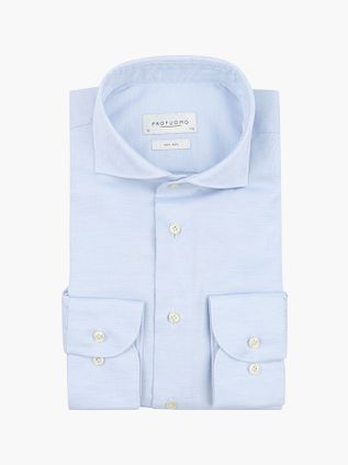 Profuomo Basketweave Skjorte Lyseblå