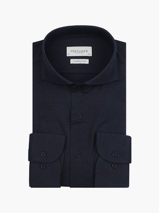 Profuomo Japansk Strikket Skjorte Structure Blå