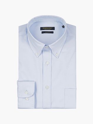 Steppin' Out Skjorte Twill Lyseblå