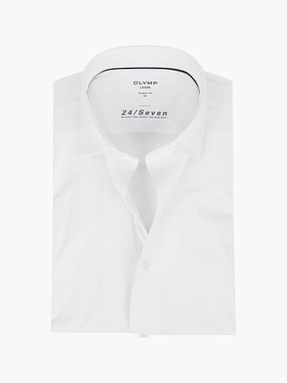 OLYMP Luxor Jersey Stræk Skjorte 24/Seven Hvid