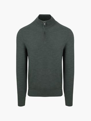 Suitable Pine Knit Pull Demi-Zip Vert