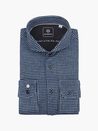 Blue Industry Skjorte Med Tryk Blå