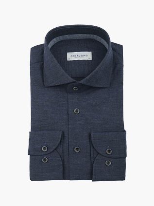 Profuomo Skjorte Flannel Mørkeblå
