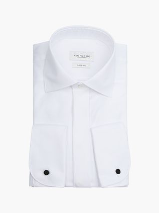 Koszula smokingowa Profuomo slim fit z podwójnym mankietem w kolorze białym
