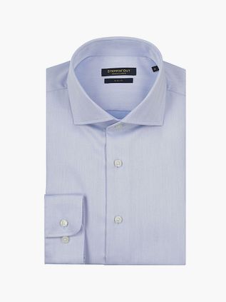 Steppin' Out Camicia Slim Fit a spina di pesce azzurro chiaro