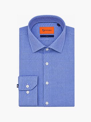 Suitable Skjorta Twill Royal Blå